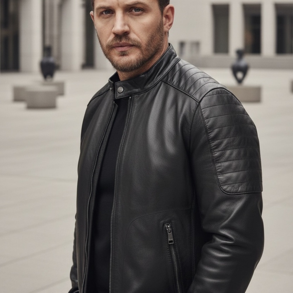 Men's Black Leather Jacket Marc New York S
